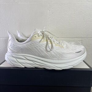 Hoka One One Clifton 8 1121374 WWH White Running Shoes Sneakers Men's 12.5 EE